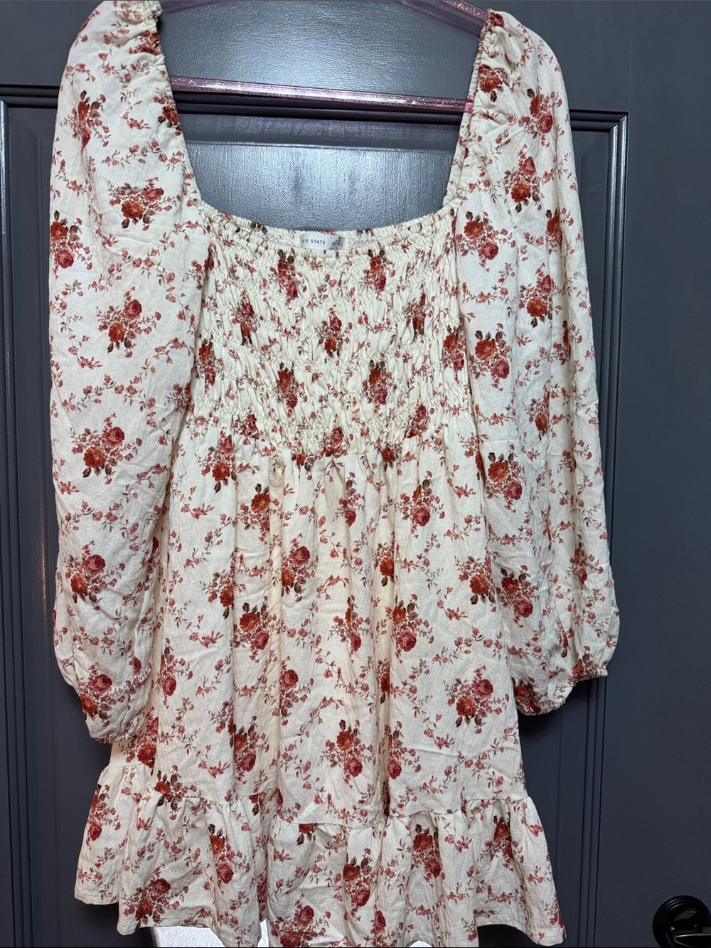 Altar'd State Cream Dress with Rust Floral Print - Picture 5 of 5
